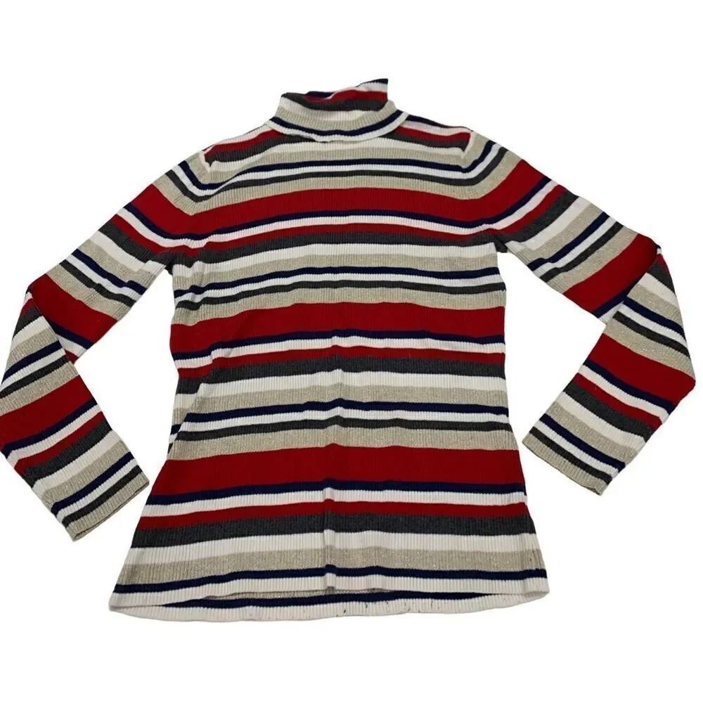 Vintage Striped Turtleneck Sweater